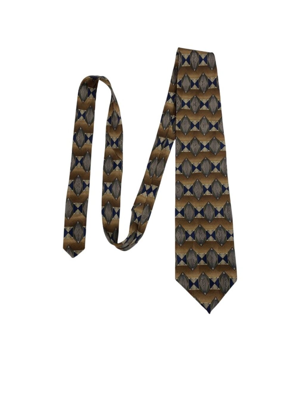 Martin Wong Multicolor Geometric Print 100% Silk Mens Tie Necktie - Picture 7 of 7